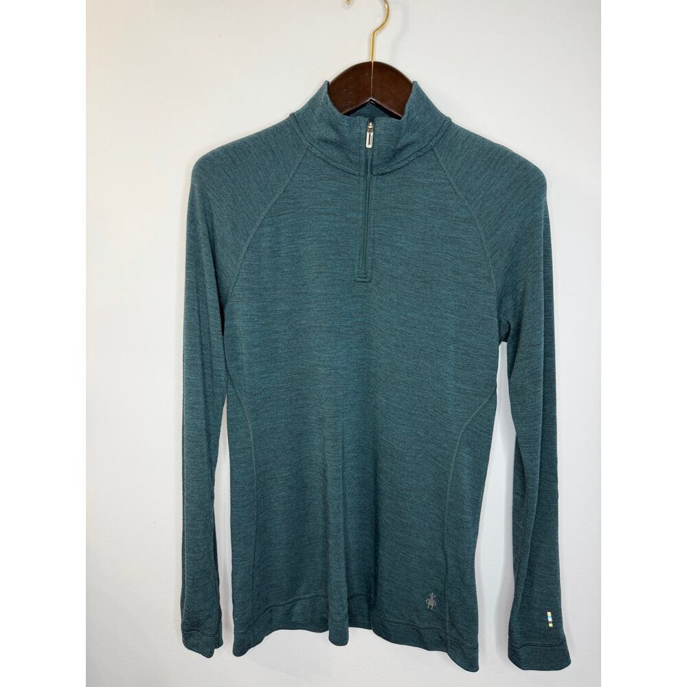 Smartwool Classic Thermal Merino Base Layer 1/4 Zip Twilight Blue Women's XL - Picture 4 of 11
